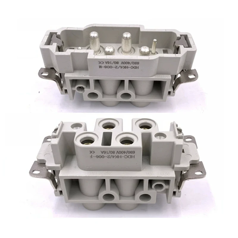 Conector resistente de inserção de 80A 4 + 2 pinos