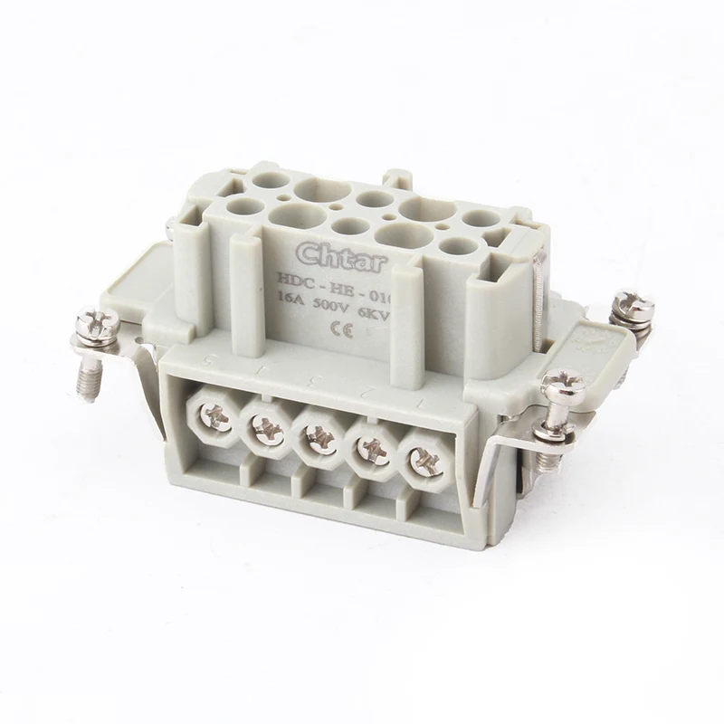 Conector para serviço pesado com inserção de 10 pinos M/F